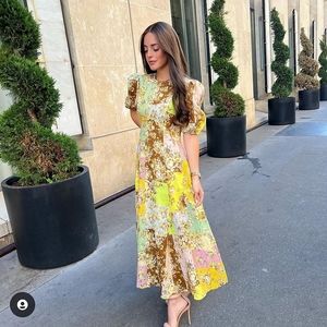 ALÉMAIS Matilde floral linen midi dress - UK 8 (US 4)